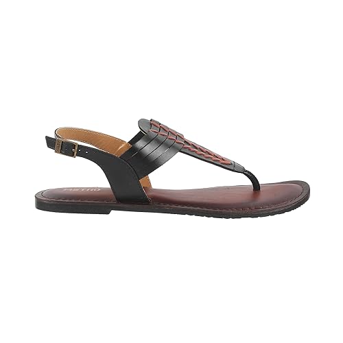 Metro Women Black Synthetic Leather Flat Sandal UK/8 EU/41 (33-438) - Image 3