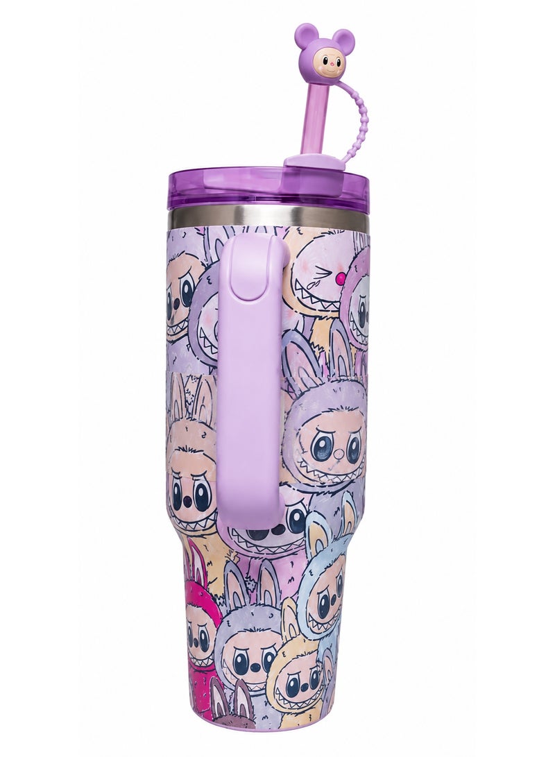 LABUBU Quencher ProTour Flip Straw Tumbler with Leakproof Lid 40 OZ, Double-wall Vacuum Insulation, Built-In Straw, Cupholder Compatible for Car, Travel - Image 2