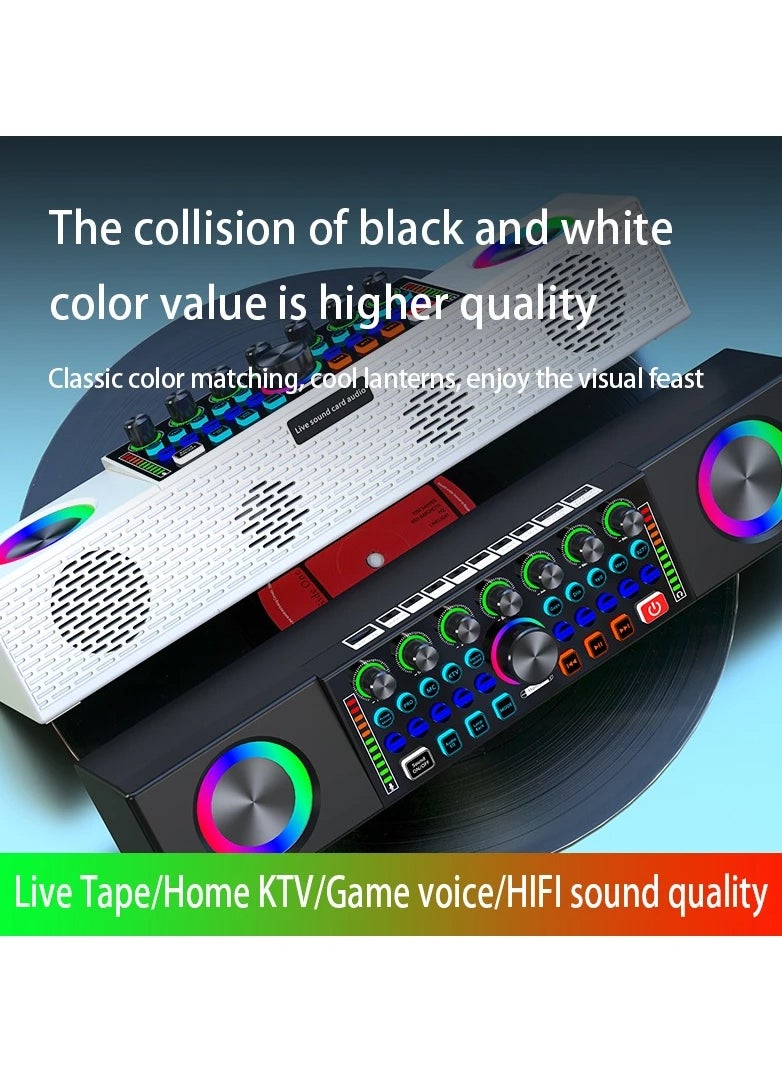 SY8 Sound Card Set 12 Kinds Of Electric Sounds HIFI Sound Quality 3D Stereo 10 Ambient Sounds Bluetooth Sound Card And Sound System In One Live Broadcast Game KTV Smart Phone Sound