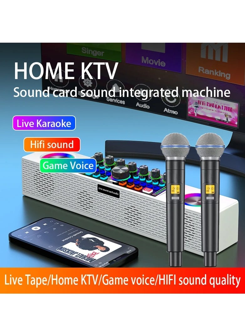SY8 Sound Card Set 12 Kinds Of Electric Sounds HIFI Sound Quality 3D Stereo 10 Ambient Sounds Bluetooth Sound Card And Sound System In One Live Broadcast Game KTV Smart Phone Sound