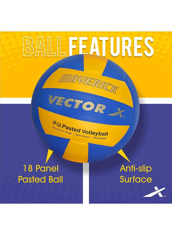 Vector X Maverick-18P PU Volley Ball | Size: 4 | Material Polyurethane (PU) | 18 Panels Volleyball Ball | All Weather Proof | Butyl Bladder | Nylon Wound - Image 3