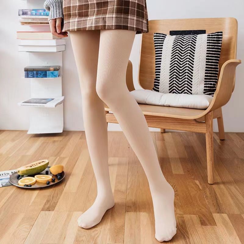 Leggings, Bare-Leg Black Translucent Leggings, Women'S Fleece-Lined Pantyhose, Fake Translucent - Image 1