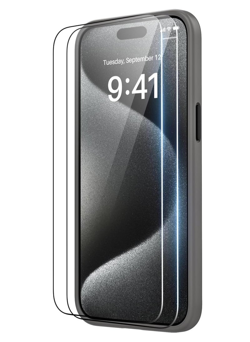 URBBKING Pack Of 2 Screen Protector Tempered Glass for iPhone 15 Pro - Image 1
