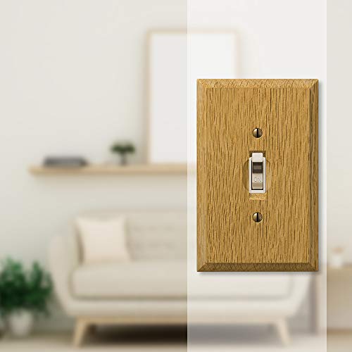 Amerelle 4025T Carson Wallplate, 1 Toggle, Wood, Light Oak, 1-Pack - Image 3