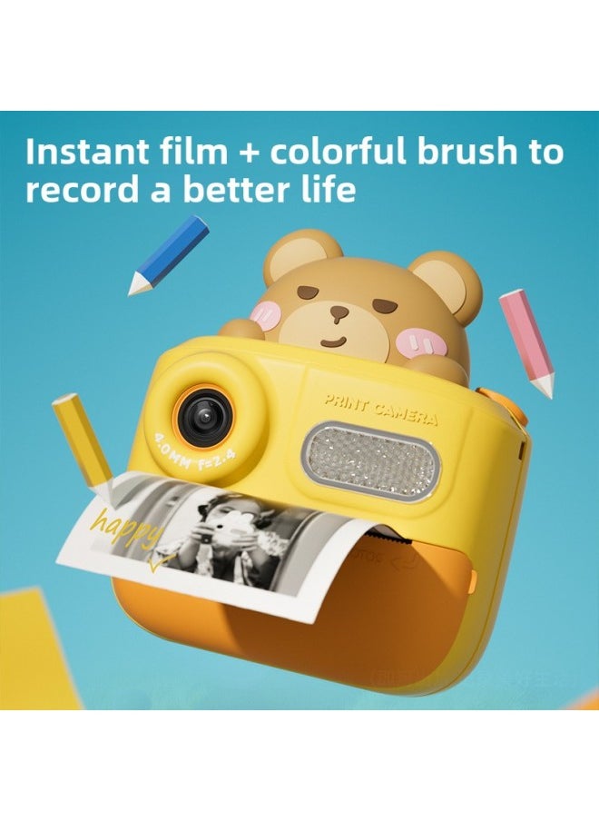 Generic Children's Printing Camera Polaroid HD SLR Dual Lens Photo-taking Video Camera Toy-Color:k64 Dinosaur 2 Roll Photo Paper (no Card Memory)  - Image 3