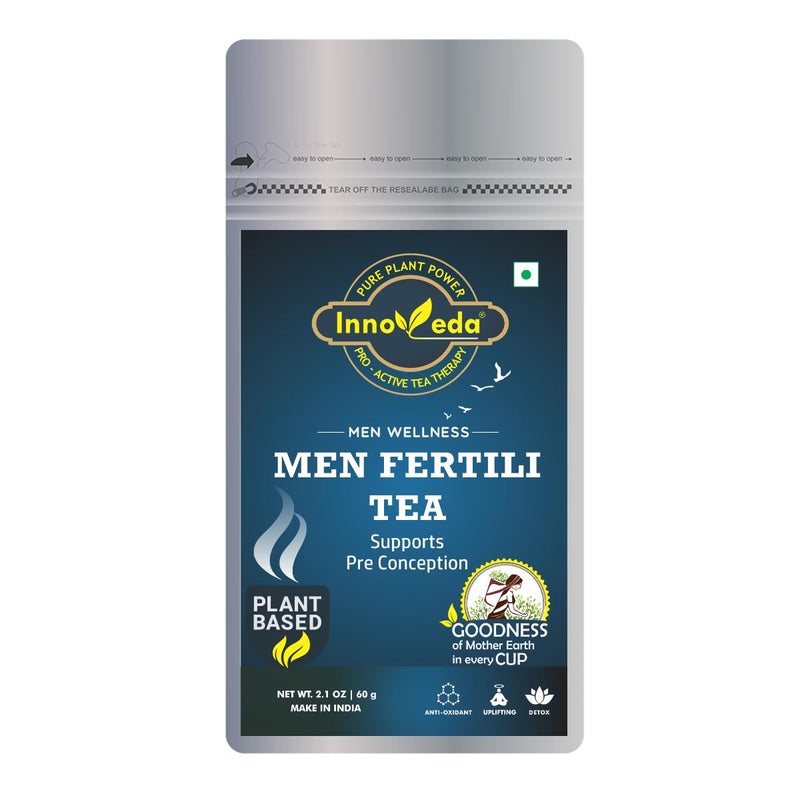 INNOVEDA Men Fertility Improviser Herbal Tea Balancing Hormone Helps With Vitality, Strength|Maca Root, Pellitory, Tribulus, Saffron 60 Gram - Image 1