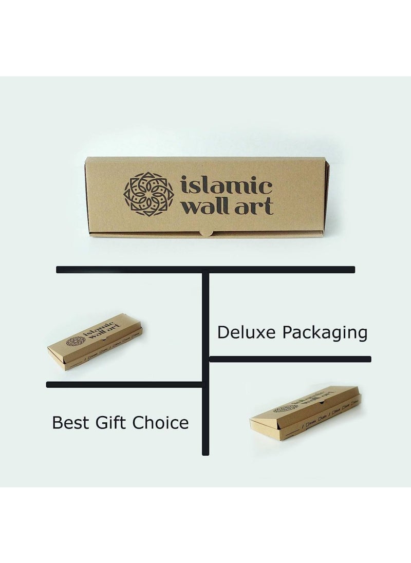 Bismillah Alhamdulillah Mashallah Free Standing Wooden Decors with Shiny Acrylic Finish Set of 3 Silver