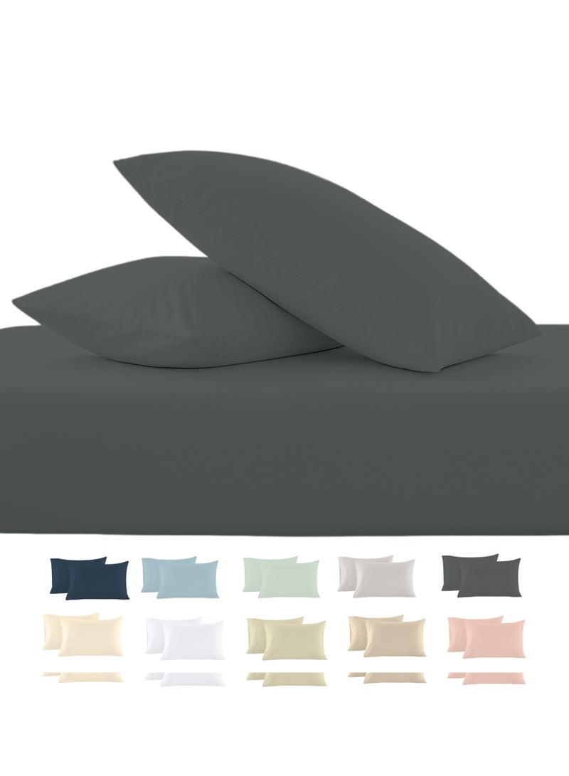 كلاود سكيب لينين Cloud Scape Linen 600 Thread Count Egyption Cotton 2 Pillowcases Set (Standard, Charcoal) - Image 1