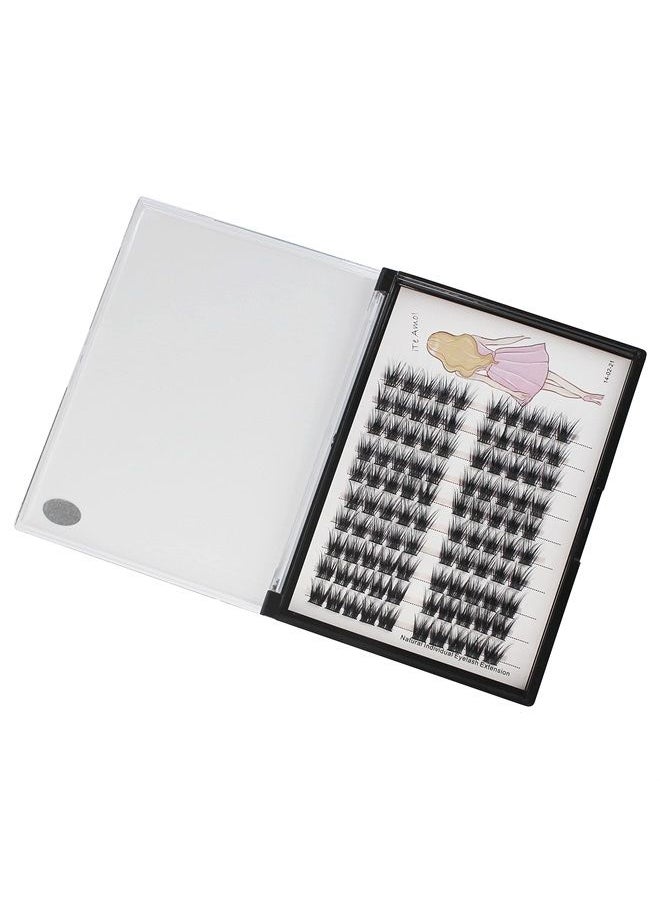 Bodermincer Home Eyelash Extension Thick Segmented 3D Effect Glue Bonded Individual Eyelash Extension Eyelashes Bunches Professional Makeup False Eyelashes (12MM)  - Image 1
