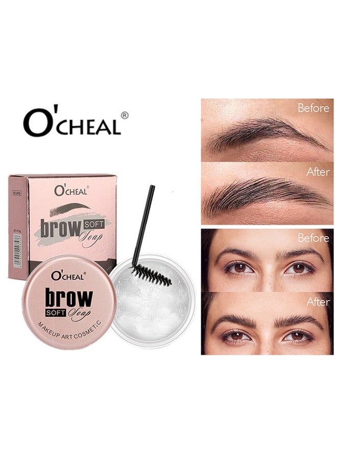 اوكيل صابون الحاجب ، جل الحاجب الاحترافي مع الفرشاة ، جل الحاجب الاحترافي المقاوم للماء مع مجموعة تصفيف الفرشاة المرنة ، يمكن أن يشحذ حاجبك إلى رقيق وحجم بسهولة ، موصى به للغاية لأي شخص يبحث - Image 1