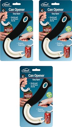 Ultimate Easy Open Ring Pull Can Opener 3 Pack by Jokari Durable Non Slip Rubber Grip Makes Opening Aluminum Container Tabs Simple Perfect for Protecting Nails and Folks with Joint Pain or Arthritis