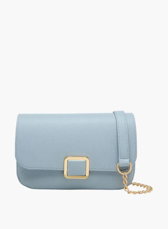 Flora Bella By Shoexpress Flora Bella Textured Crossbody Bag with Detachable Chain Strap