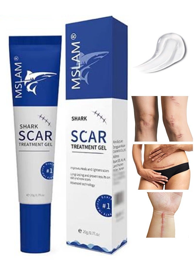 MSLAM Shark Scar Treatment Gel，Scar removal cream, scar repair cream, remove scar stretch marks, relieve and burn repair acne marks (20g) - Image 1