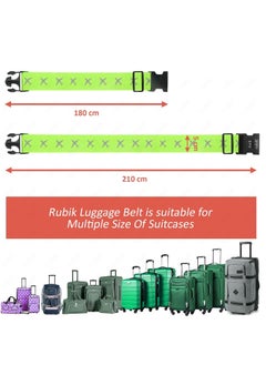 Rubik Luggage Straps 2 Pack Adjustable Buckle Packing Belt with combination lock for Travel Suitcases bags (Blue)  - Image 2