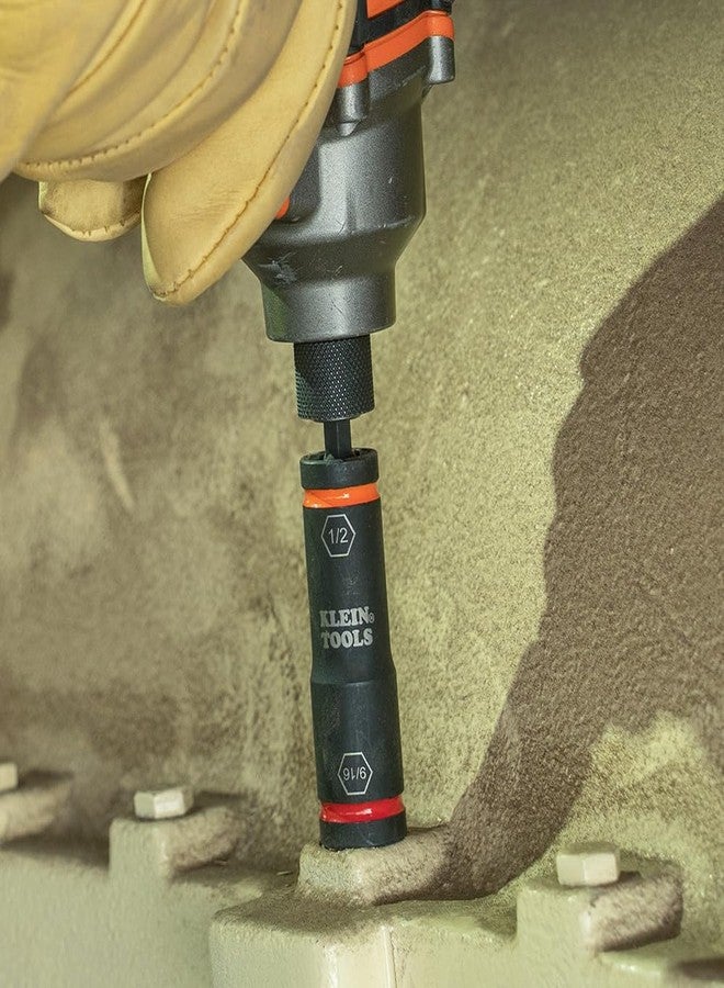 كلاين تولز مفك براغي 66076 من Klein Tools، مقاس 9/16 بوصة و1/2 بوصة، للاستخدام مع مفاتيح الربط المضغوطة من Klein Tools BAT20CW، BAT20CW1 - Image 3