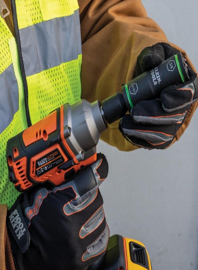 كلاين تولز مفك براغي 66076 من Klein Tools، مقاس 9/16 بوصة و1/2 بوصة، للاستخدام مع مفاتيح الربط المضغوطة من Klein Tools BAT20CW، BAT20CW1 - Image 5