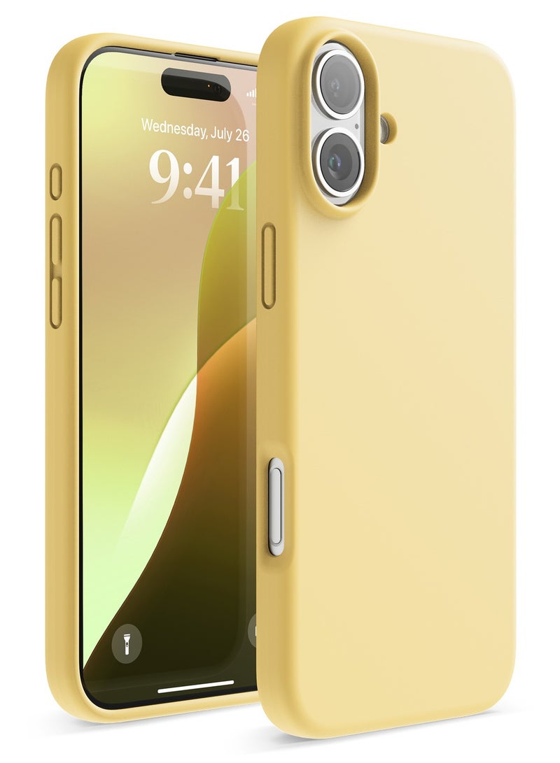 Elago Liquid Silicone for iPhone 16 Plus Case Cover Full Body Protection, Shockproof, Slim, Anti-Scratch Soft Microfiber Lining - Yellow - Image 1