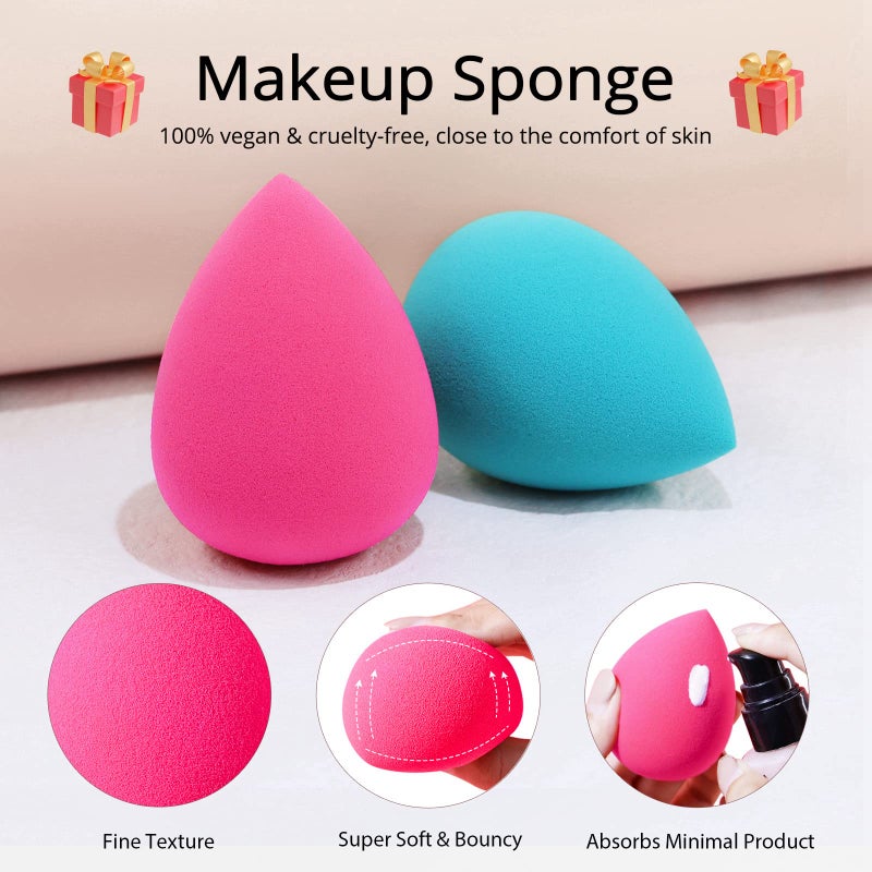 BEAKEY Professional Makeup Brush Set, Ultimate Glamour Make up Brushes for Eye and Face, Foundation, Eyeshadow, Eye Shadow, Concealer, with 2 Blender Sponge for Flawless Application - Image 4