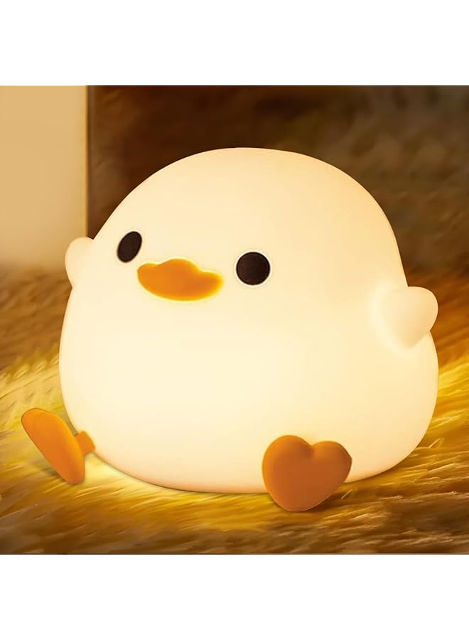 The Bros Duck Night Light,Duck Lamp for Kids,Soft Silicone USB Rechargeable Night Lamp,Animal Night Lamp for Children,Touch Control Dimming with Timer,Night Lamp Portable Night Light Children's Room - Image 1