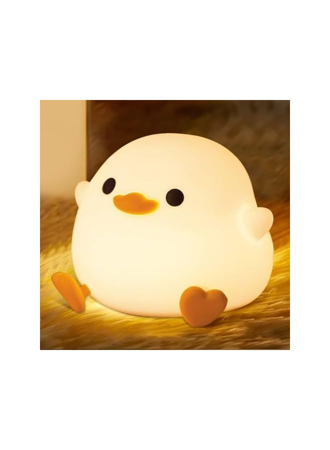 The Bros Duck Night Light,Duck Lamp for Kids,Soft Silicone USB Rechargeable Night Lamp,Animal Night Lamp for Children,Touch Control Dimming with Timer,Night Lamp Portable Night Light Children's Room - Image 2