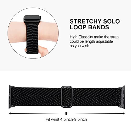 CCnutri 4 Pack Stretchy Solo Loop Compatible with Apple Watch Bands 38mm 40mm 41mm 42mm 44mm 45mm 46mm 49mm Women Men, Sport Nylon Elastic Straps Wristbands for iWatch Series 11 10 9 8 7 6 5 4 11 Ultra/SE 3 2 - Image 5