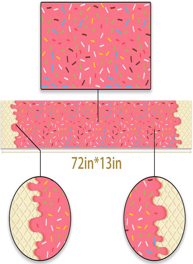 Pudodo Ice Cream Table Runner Donut Dessert Themed Girls Birthday Baby Shower Party Decoration Kitchen Dining Room Home Decor - Image 3