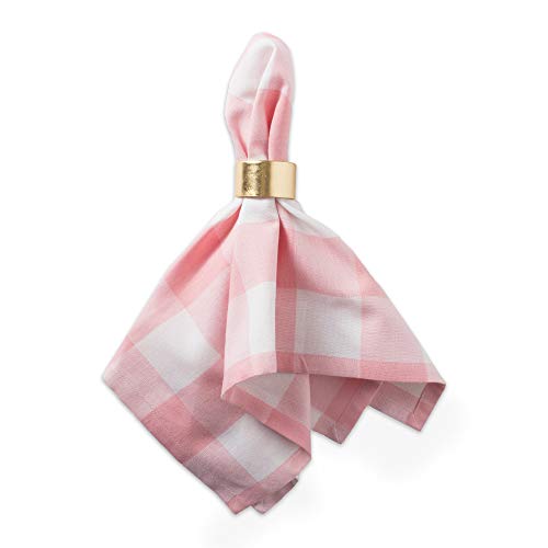 DII مجموعة د.آي.آي لفحص الجاموس، مجموعة مناديل قماشية كلاسيكية للمزرعة، 20x20، وردي وأبيض، 6 قطع - Image 2