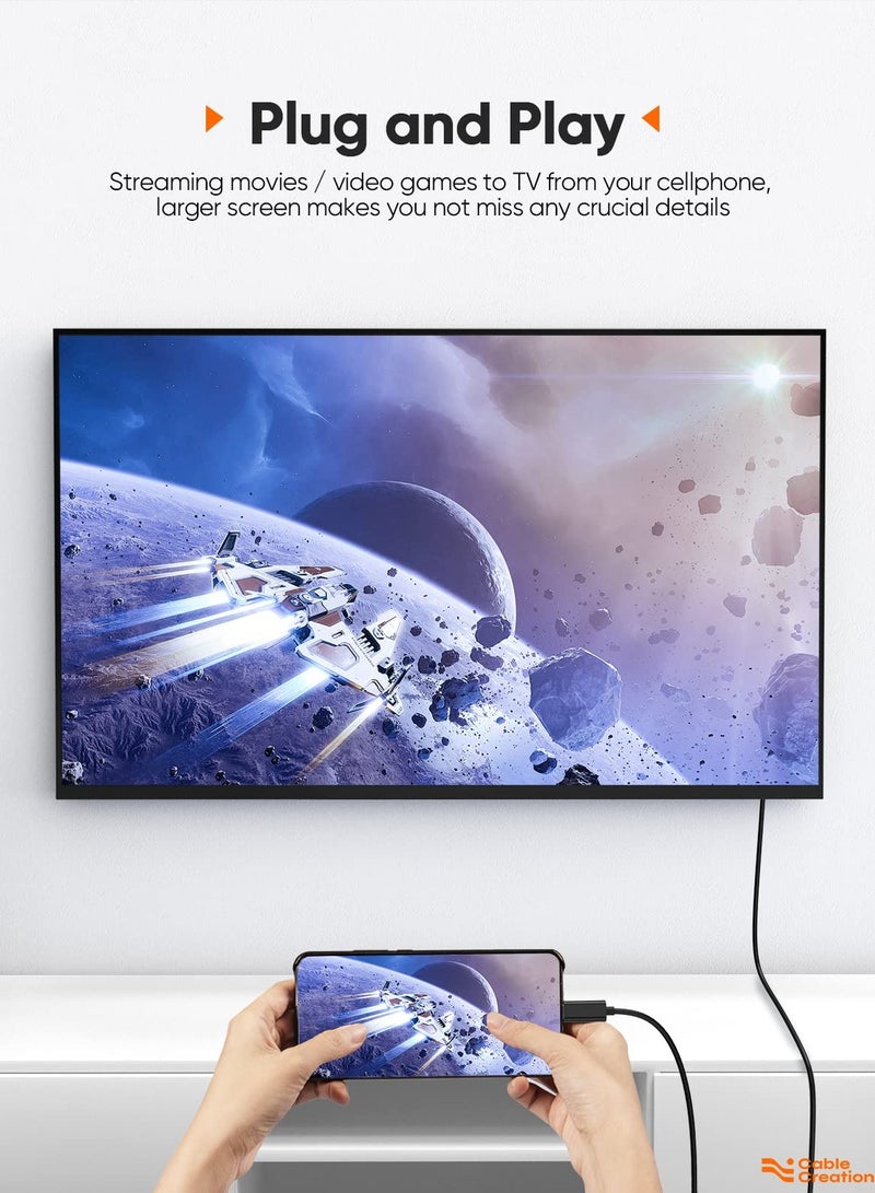 CableCreation Usb C to Hdmi Cable 0.9m Short Usb Type C to 4k Hdmi Adapter for Home Office Thunder 3 - Image 4