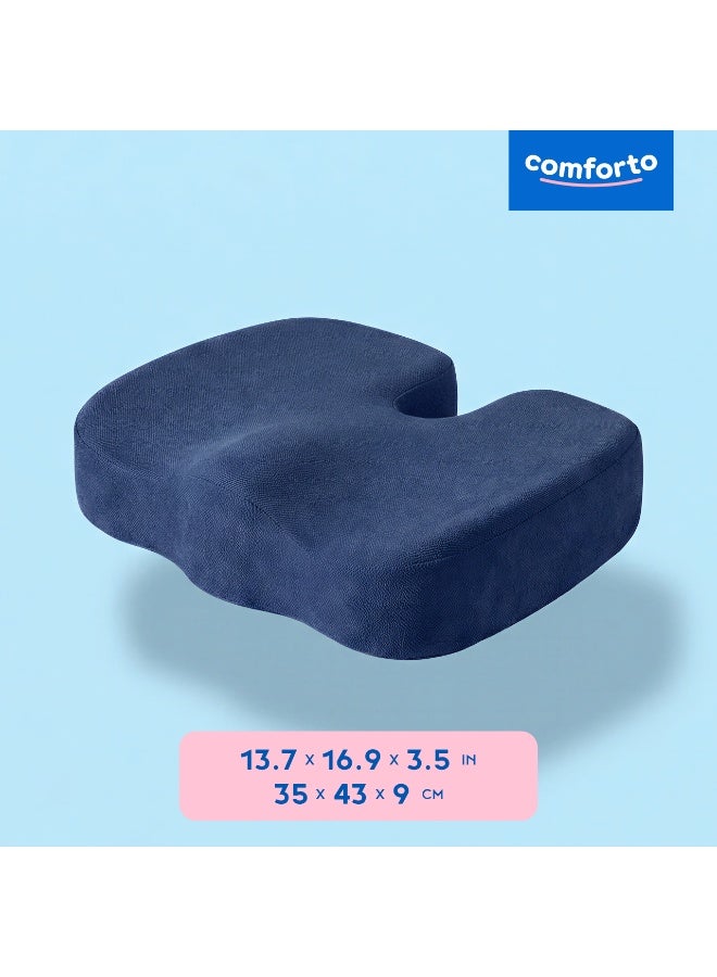 Comforto Orthopedic Seat Cushion for Sitting, Posture Support Pad for Office & Car, Therapeutic Comfort for Long Sitting & Recovery, Non-Slip Chair Cushion, 35x43x9 cm - Image 2