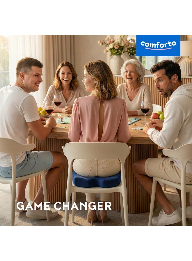 Comforto Orthopedic Seat Cushion for Sitting, Posture Support Pad for Office & Car, Therapeutic Comfort for Long Sitting & Recovery, Non-Slip Chair Cushion, 35x43x9 cm - Image 5