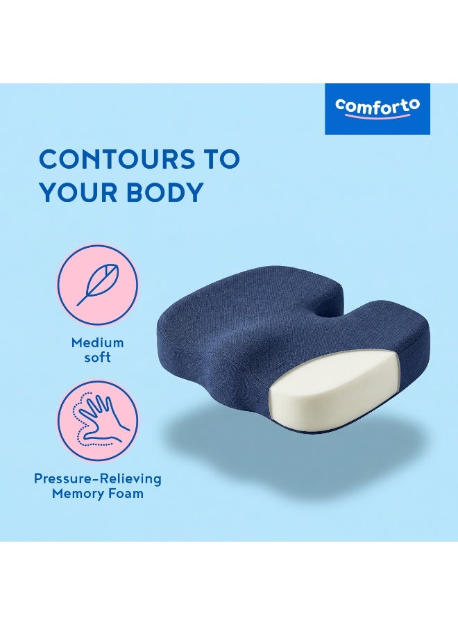 Comforto Orthopedic Seat Cushion for Sitting, Posture Support Pad for Office & Car, Therapeutic Comfort for Long Sitting & Recovery, Non-Slip Chair Cushion, 35x43x9 cm - Image 4