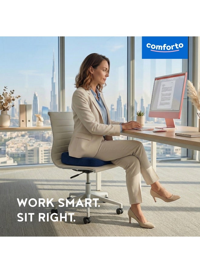 Comforto Orthopedic Seat Cushion for Sitting, Posture Support Pad for Office & Car, Therapeutic Comfort for Long Sitting & Recovery, Non-Slip Chair Cushion, 35x43x9 cm - Image 3
