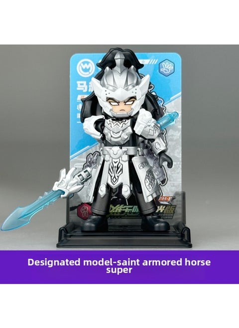 Bruker Building Blocks Hero Unlimited Starlight Edition 5th Bomb 6th Generation Starcraft Lü Bu Blind Box Hand-made Toy-Color:[the 5th Bullet] Starlight Edition - Designated Model [holy Armor Horse Super]