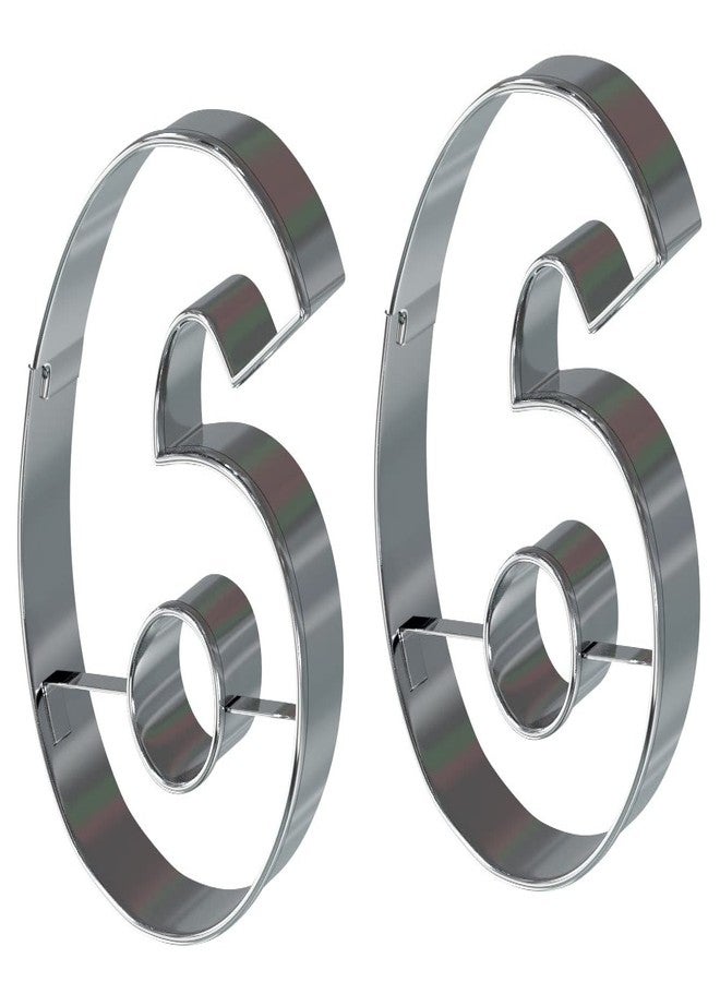 Bakerpan Stainless Steel Number 6 Cookie Cutter, Cookie Cutter Number Six Shapes, 3 1/2 Inch - Set of 2 - Image 1