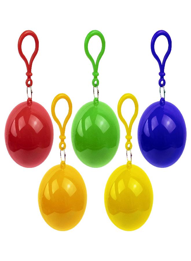 AUEAR, 5 Pack Portable Disposable Emergency Raincoats Waterproof Rain Poncho in A Ball for Traveling Camping Outdoor (Style A, 5 Colors) - Image 1