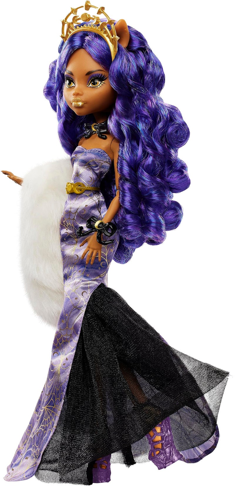 MONSTER HIGH دمية مونستر هاي هوليداي إصدار الشتاء، كلويدين وولف القابلة للجمع في فستان لافندر مثلج مع بوا فرائي وإكسسوارات - Image 4