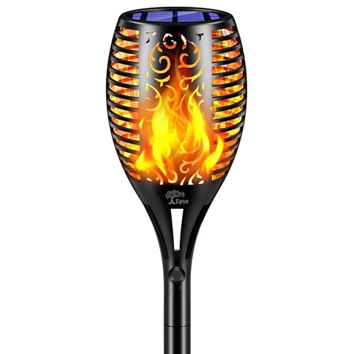 Epyz Solar Light Outdoor Waterproof Flickering Flame Mashaal Light 3 in1 96LED,Auto On/Off Solar Lighting for Garden Party and Festival Decoration [ Pack of 1, Warm Yellow ] - Image 1