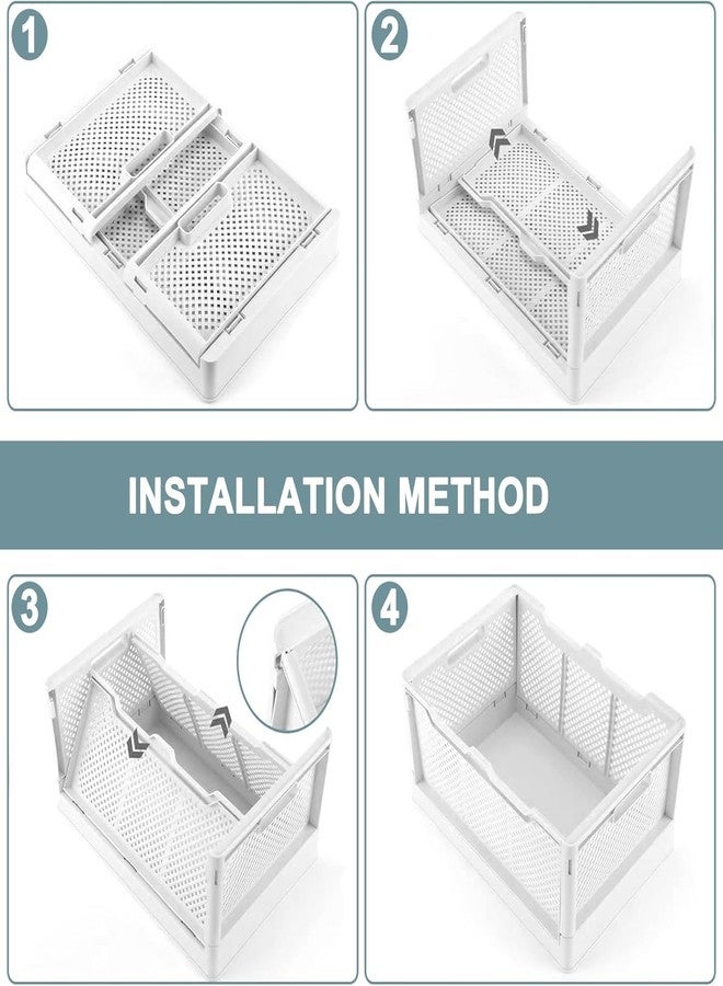 AMPLIN Plastic Folding Basket, Small Foldable Storage Crates, Portable Collapsible Crate with Handles Plastic Stackable Storage Boxes for Bedroom, Office, Home, Kitchen, Bathroom (26.5×19×14 cm) (1) - Image 5