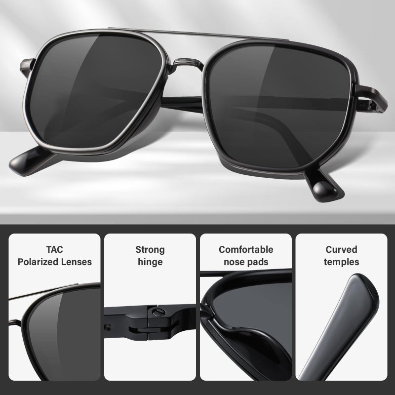 KUGUAOK Polarized Aviator Sunglasses for Women Men Small Frame UV Protection Tangle Free Sun Glasses Vintage Trendy Shades - Image 5