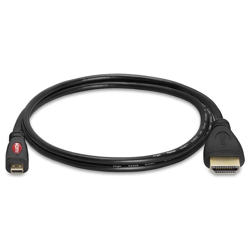 Cmple - Micro HDMI to HDMI Cable 3ft, Micro HDMI Cable Male to Male 4k Camera HDMI Cables for Capture Card, Video Camera, Action Camera, Pocket Camera - Black - Image 2