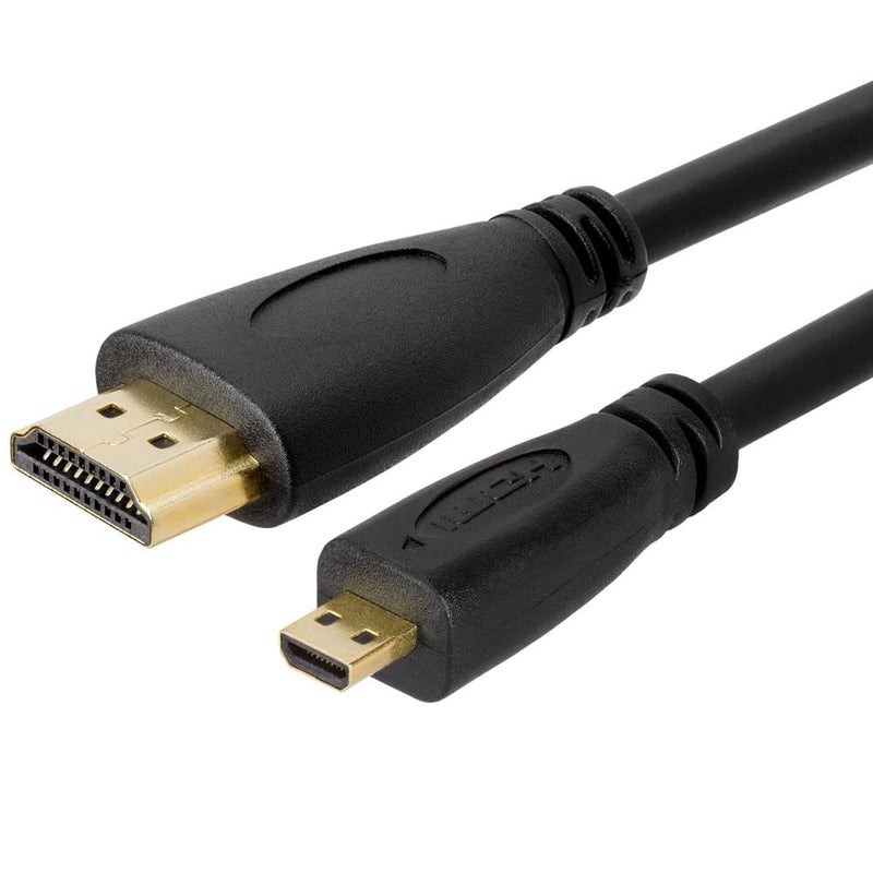 Cmple - Micro HDMI to HDMI Cable 3ft, Micro HDMI Cable Male to Male 4k Camera HDMI Cables for Capture Card, Video Camera, Action Camera, Pocket Camera - Black - Image 1