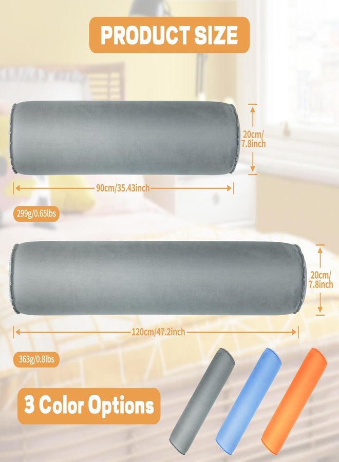 EULANT 35Inch Inflatable Long Bolster Body Pillow for Kids Teens,Body Pillows for Bed with Soft Velvet,Round Cervical Roll Cylinder Bolster Body Pillows for Hugging Sleeping,Back,Neck etc. - Image 3