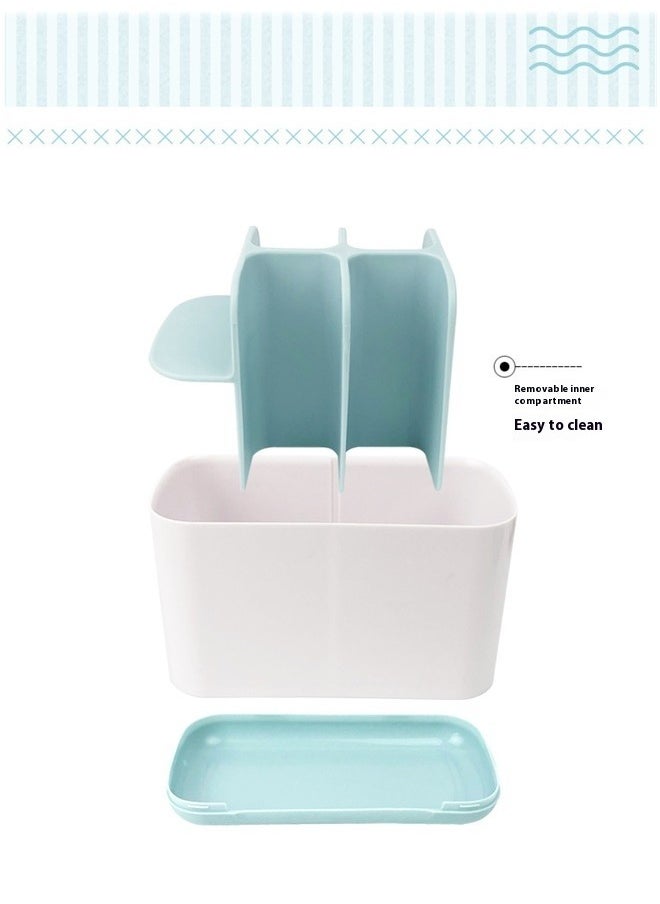 yongsheng Toothbrush Holder, Toothpaste Holder with Anti-Slip Bottom, Toothbrush Holder with Adjustable Dividers, Large Toothbrush Caddy Organizer Storage Detachable for Bathroom Shower Family Kids  - Image 4