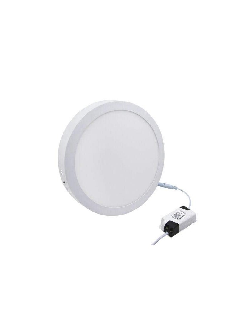 ميلانو مصباح ميلانو دائري LED مثبت على السطح، 22 واط - لوحة سقف 8 بوصة، 6500 كلفن، هيكل أبيض - Image 2