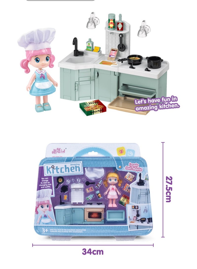 AROAQ Mini House Furniture Set, durable plastic dollhouse furniture set, role-playing parent-child interactive game, Miniature Doll House Accessories for children, (6303B small bathroom) - Image 3