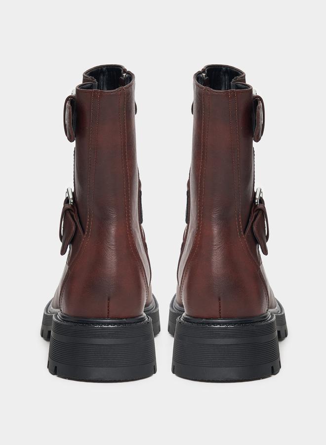RAID Side Buckle Accent Biker Ankle Boots by Styli  - Image 5