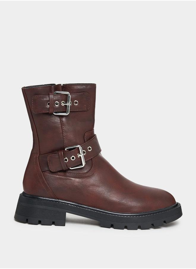 RAID Side Buckle Accent Biker Ankle Boots by Styli  - Image 1