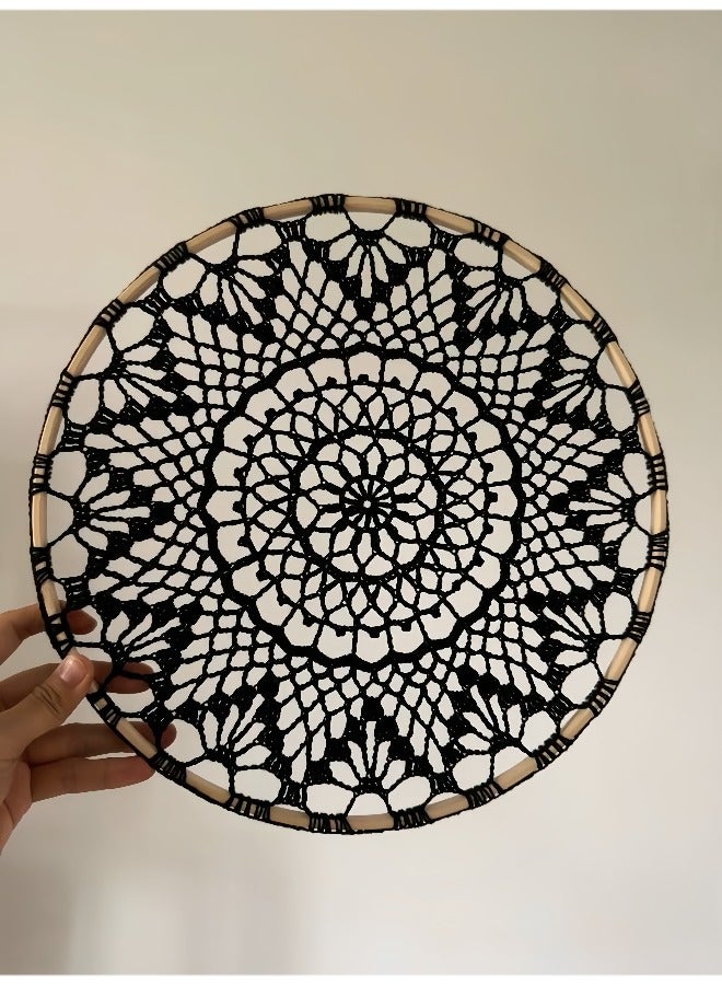 10 Pieces Bamboo Circle Fan Frame Dream Catcher Wedding Scene Decoration Material DIY Tools (Diameter 18cm) - Image 5