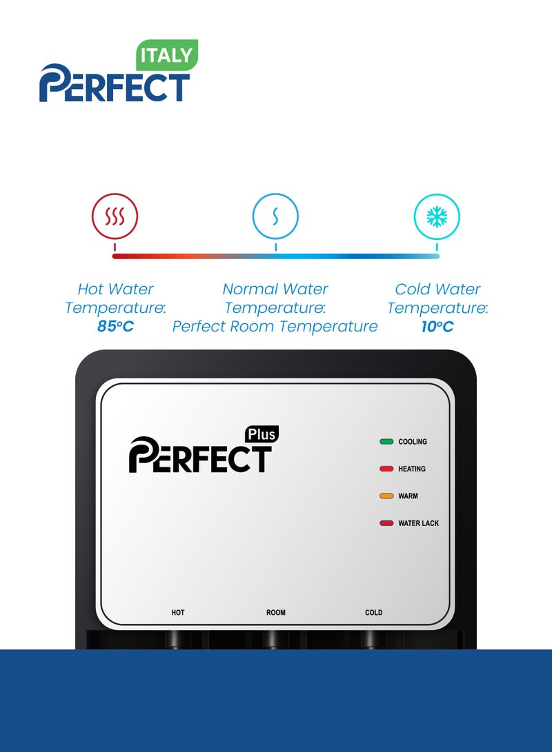 برفكت مبرد مياه مثالي بلس PWD-5700KB | التبريد الذكي | 3-اضغط على ساخن/بارد/دافئ | اتصال مباشر + فلتر | 580 واط | ضمان لمدة عامين - Image 3