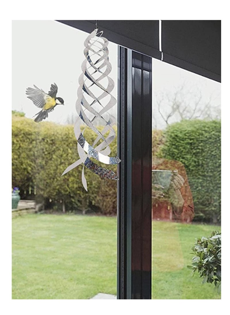 SYOSI - Bird Spiral Reflectors Silver Mylar Spinner, Decorative Bird Scare Device to Keep Birds Away Like Woodpeckers, Pigeons and Geese, Bird Repellent Spiral Reflectors Keep Birds Away From Pool - Image 1